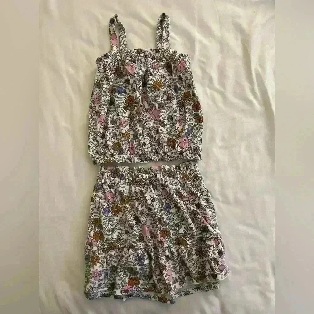 Carters Girls Kids Size 4 Two Piece Matching Skirt Set Multi - Picture 2 of 5